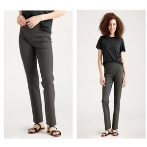 Quince | NEW Ultra-Stretch Ponte Straight Leg Pant in Charcoal Size L Tall